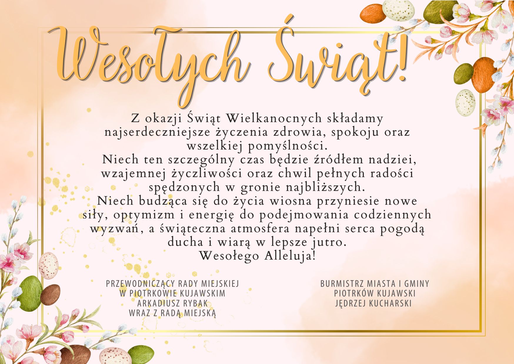 Życzenia z okazji Świąt Wielkanocnych 